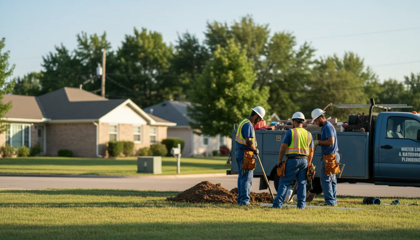 Residential water line and bathroom plumbing service in Loraine, TX